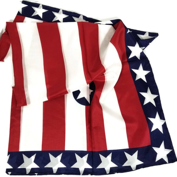 Wyoming Traders Liberty Wild Rag US Flag 100% Silk Western Scarf 34.5" - Picture 3 of 3